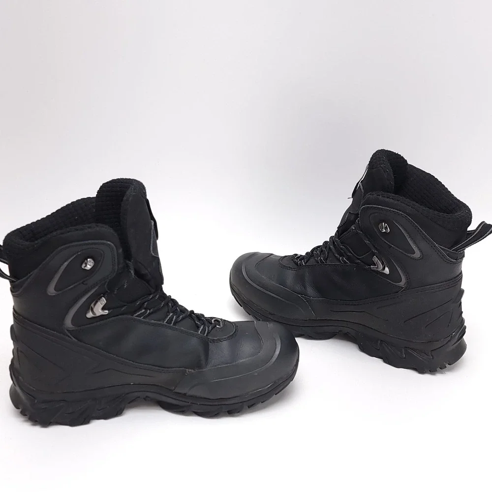 Salomon Anka CS Climatherm Contagrip Black Leather Waterproof Boots‎ Mens 8.5